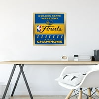 Golden State Warriors-megemlékező NBA döntők csapat logója fali poszter, 14.725 22.375 keretes