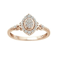 A szerelem színe karátos T.W. Gyémánt ígéret gyűrű 10 k rózsa aranyban