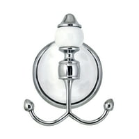 Double Robe & Törölköző Hook - White Porcelain & Chrome - Arora sorozat - Év garancia