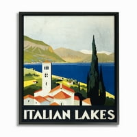 A Stupell Lakberendezési Gyűjtemény Turisztikai Olasz Tavak Poszter Keretes Giclee Texturált Művészet, 1. 14