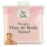 Spa Bella mikroszálas haj és test törülköző, rózsaszín