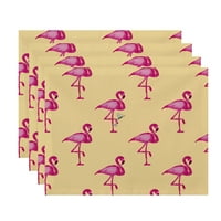 Egyszerűen Daisy, Flamingo Fanfare Martini Animal Print Placemat, sárga