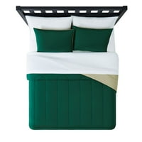 Alapok a zöld ágyat egy táskában lévő kényelmes lepedőkkel, királynővel