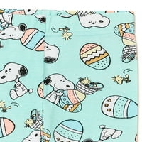 Földimogyoró Snoopy Toddler Boys húsvéti felső és nadrág, 2 darabos pizsama szett, méretek 12m-5T