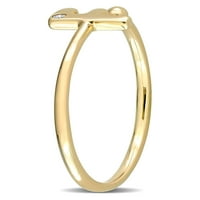 Gyémánt akcentus 10KT sárga arany kezdeti f nyitott gyűrű