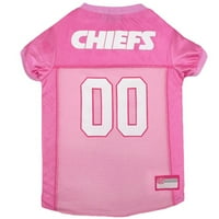Háziállatok Első NFL Kansas City Chiefs Pink Jersey kutyák és macskák számára, engedéllyel rendelkező labdarúgó mezek - extra