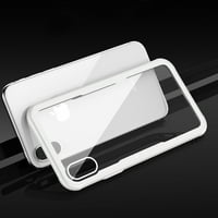 IPhone X iPhone XS kemény üveg TPU tok edzett üvegképernyővédővel, tiszta fehérben