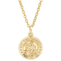 Pori ékszerészek 14K szilárd arany Szent Christopher vallási medál medál nyaklánc