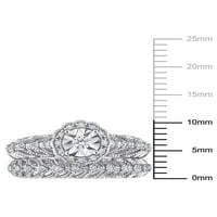Carat T.W. Gyémánt sterling ezüst halo menyasszonyi gyűrű