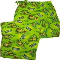 Nickelodeon férfiak tizenéves mutáns ninja teknősök felnőtt férfi kötött alvás nadrág zöld xl