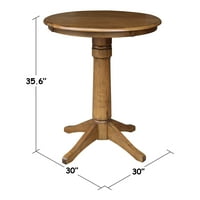 30 kerek számláló magassági asztal San Remo székekkel - Pekándió -készlet