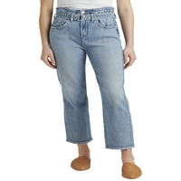 Silver Jeans Co. Női papírzacskó magas emelkedésű egyenes növényi farmer, derékméret 24-36