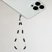 Moxyo gyöngyös telefon varázsa - Fehér gyöngy és fekete gyöngyök