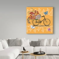 Védjegy képzőművészet 'Virágpiac kerékpár' vászon művészet az Art Licensing Studio által
