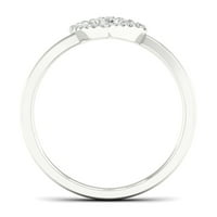 1 10ct tdw gyémánt 10k fehér arany nyitott szív divat gyűrű