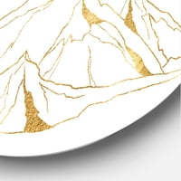 Designart 'Minimalista arany lineáris felhők és hegyek modern körfém fali művészete - 36 lemez
