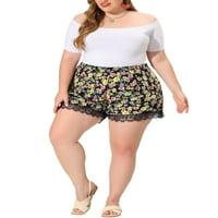 Egyedi olcsó nők plusz méretű nyári csipke díszítés Virágos nyomtatási rövidnadrág
