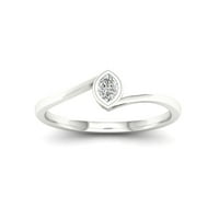 Imperial 1 5ct TDW Marquise Diamond 10K Fehér Arany Solitaire Promise Ring