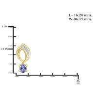 JewelersClub Carat T.G.W. Tanzanit és fehér gyémánt akcentus 14K arany az ezüst négyrészes ékszerkészlet felett