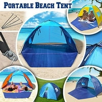 Napkelte hordozható pop up tengerparti napernyő menhely, kemping sátor, kültéri lombkorona, világoskék és sárga, w hordtáska