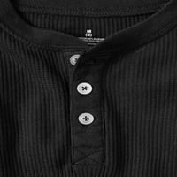 Inningco ruházat hosszú ujjú grafikus opció mini gofri Henley és a legénység nyaki póló, készlet