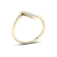 1 20CT TDW gyémánt 10K sárga arany görbe Bypass divat gyűrű