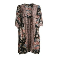 Angie Juniors Floral Open Front kimono