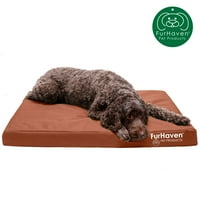 FurHaven Pet Products Furhaven Logo Beltéri Kültéri Deluxe ortopéd kisállat ágy kutyáknak és macskáknak - gesztenye, nagy