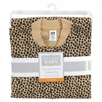 Hudson Baby Infant Girl Premium Steppelt Hosszú ujjú hálózsák és Hordható takaró, Leopárd, 12 hónapos