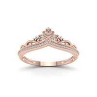 1 8ct tdw gyémánt 10k rózsa arany korona divatgyűrű