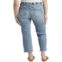 Silver Jeans Co. Női papírzacskó magas emelkedésű egyenes növényi farmer, derékméret 24-36