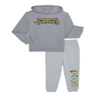 Nickelodeon fiúk tizenéves mutáns ninja teknősök grafikus kapucnis pulóver és kocogó nadrágkészlet, 2 darab, méretek xs-xxl