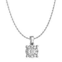 Brilliance Fine Jewelry 10K Fehér Arany CTTW Miracle Plate teljes gyémánt medálkészlet