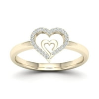 1 10 ct tdw gyémánt 10k sárga arany szív a szív divat gyűrűben
