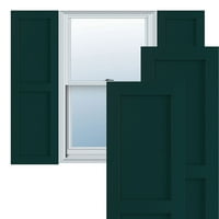 Ekena Millwork 15 W 31 H True Fit PVC Két egyenlő sík paneles redőny, termikus zöld