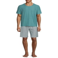 Férfi rövid ujjú felső és rövidnadrág-alváskészletek, S-2XL méretű, férfi pizsamák