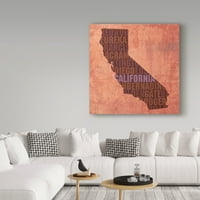 Védjegy képzőművészet 'California State Words' Vászonművészet a Red Atlas Designs által