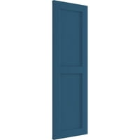 Ekena Millwork 12 W 26 H True Fit PVC Két egyenlő sík paneles redőny, Logourn Blue