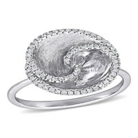 Miabella Carat T.W. Gyémánt sterling ezüst kavargó gyűrű