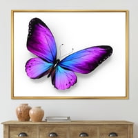 Kék és lila pillangó keretes festmény vászon art nyomtatás
